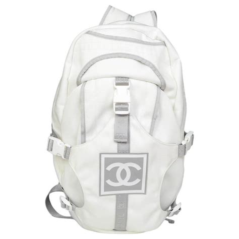 white clear chanel backpack|authentic Chanel backpack.